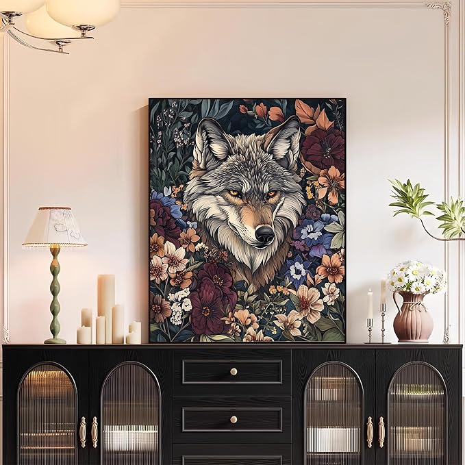 XTCIXAL Paint by Numbers Kit for Adults, Wolf, 16X20 Inch | DIY Paint by Number for Adults Beginner, High-Definition Color Canvas, Stress Relief, Home Wall Decor, Gifts, Unframed