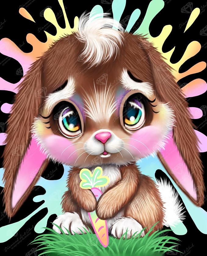 DIAMOND ART CLUB Rainbow Lil Bunny Diamond Art Kits for Adults
