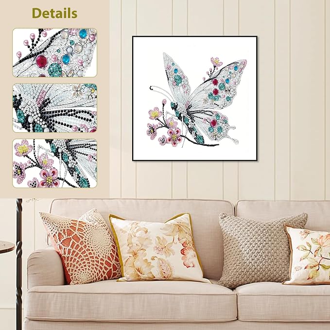 Butterfly Diamond Art Kits for Adults Special Shape Diamond Painting