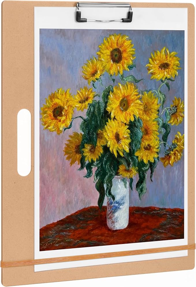 14"x18" Drawing Board with Clip, Rubber Bands and Carry Handle | Portable Lightweight Art Board For Sketching, Durable Watercolor Board For Artists Indoor Outdoor Use, Art Supply