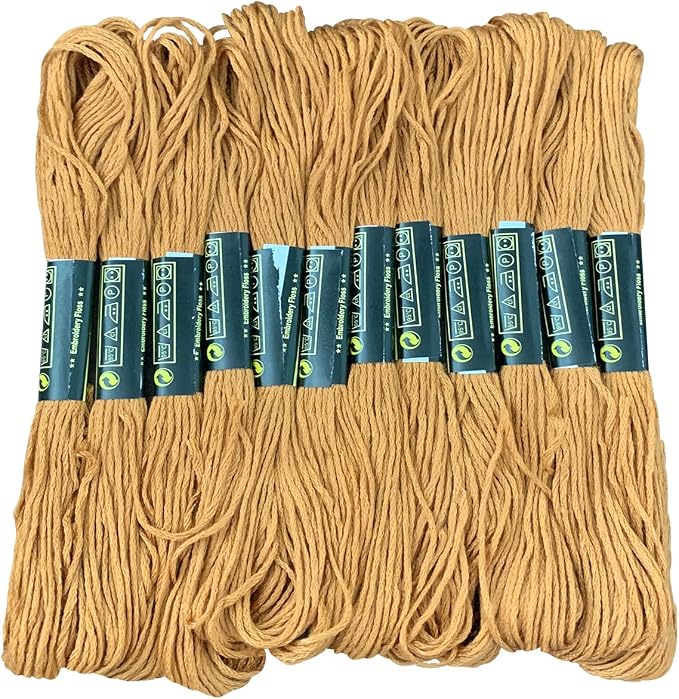 12 Skeins Embroidery Floss Brown Color, Friendship Bracelet String Cross Stitch Embroidery Thread Floss Bracelet Making Yarn, Craft Floss（Brown）