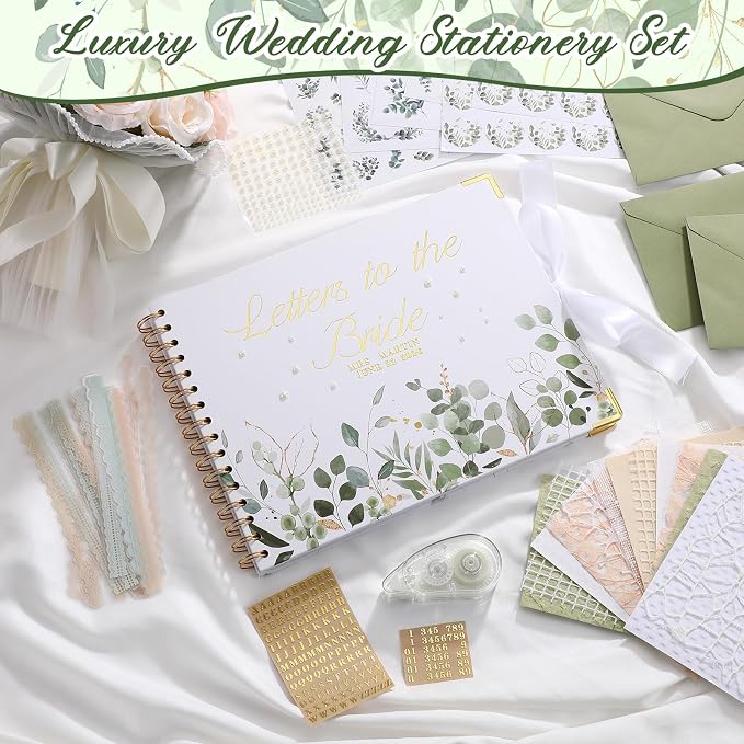 Letters to Bride Scrapbook,10.5 X 8.25 Inch,Eucalyptus,Green