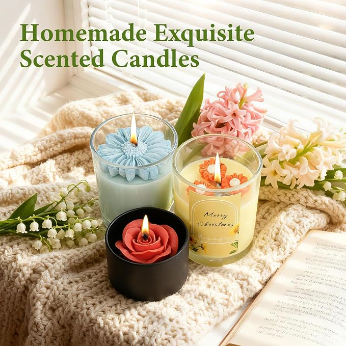 SAEUYVB Candle Making Kit,DIY Soy Candle Making Supplies/Kit for Adults | Complete Candle Kit with Digital Wax Warmer,Soy Wax,Candle Jars,Scents,Molds and More,Perfect for DIY Handmade Craft