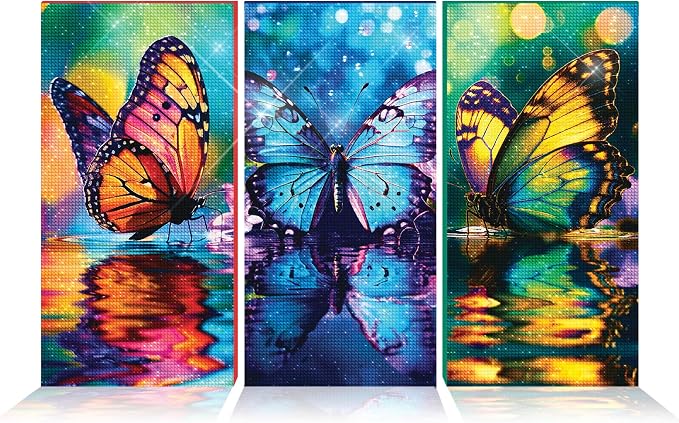 ArtSkills Diamond Painting Kit Framed Canvas Diamond Art - Butterflies