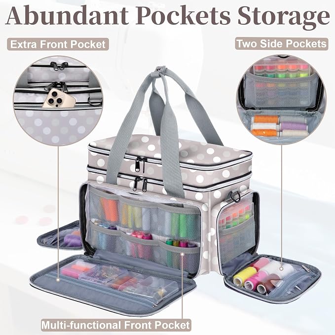 Anitor Sewing Supplies Organizer, Double Layer Sewing Storage Organizer