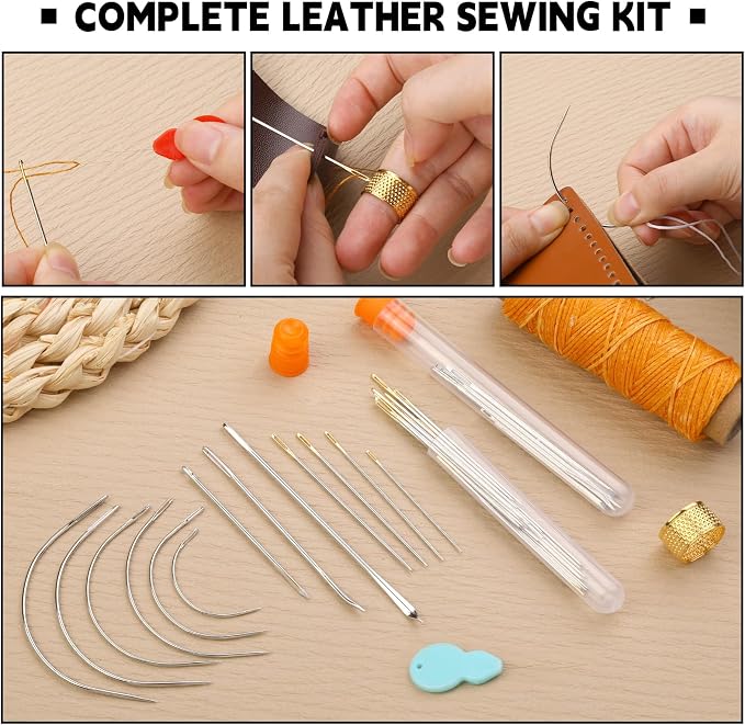 Upholstery Repair Kit, 71 Pcs Heavy Duty Sewing Kit, Leather Stitching Kit