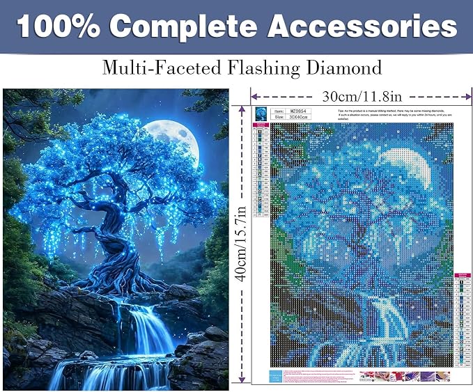 ijbnhd Tree of Life Diamond Art Kits for Adults 12x16 inch