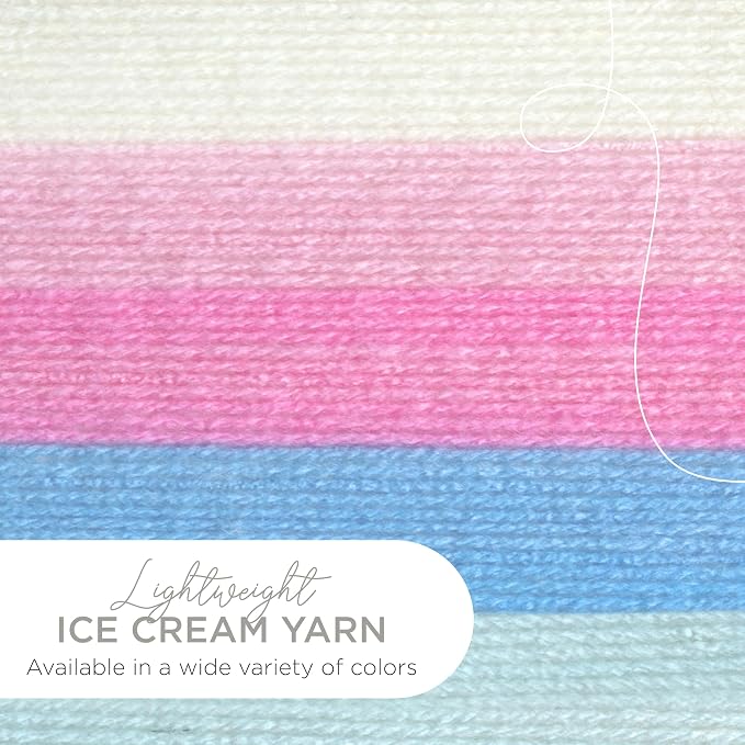 Lion Brand Yarn (1 Skein) Ice Cream Baby Yarn, Cake Batter
