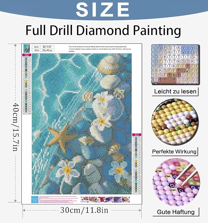 Benjenes Ocean Diamond Art Kits for Adults, Diamond Painting Kits