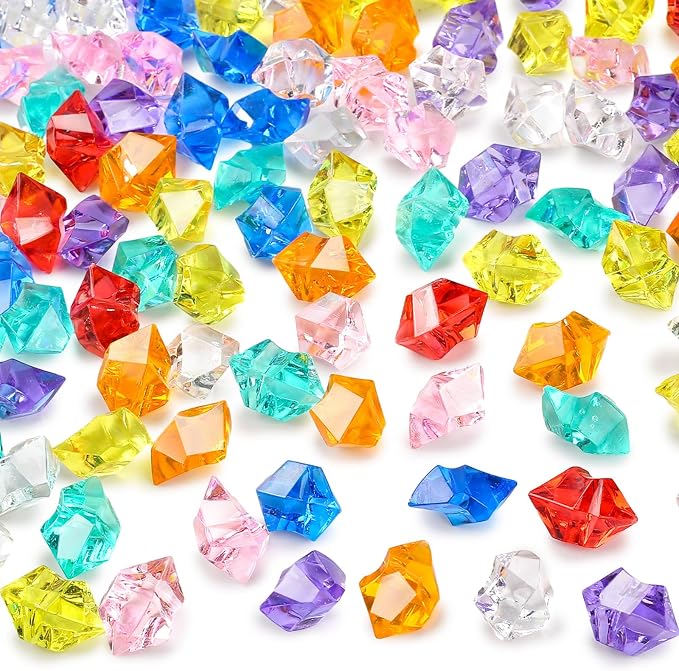 DOMESTAR 150 PCS Multicolored Acrylic Fake Gems, Ice Rocks for Vase Fillers