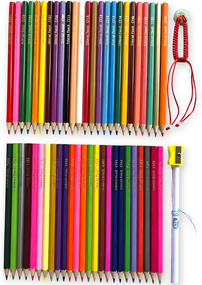 YCY 50-Color Oil-Based Colored Pencils Set Natural Wooden Pencils Art Pencils for Sketching Drawing Coloring Ideal Gift for Teens & Adult Art Lovers Ages 13+, 3.0mm, Gift Box Packaging