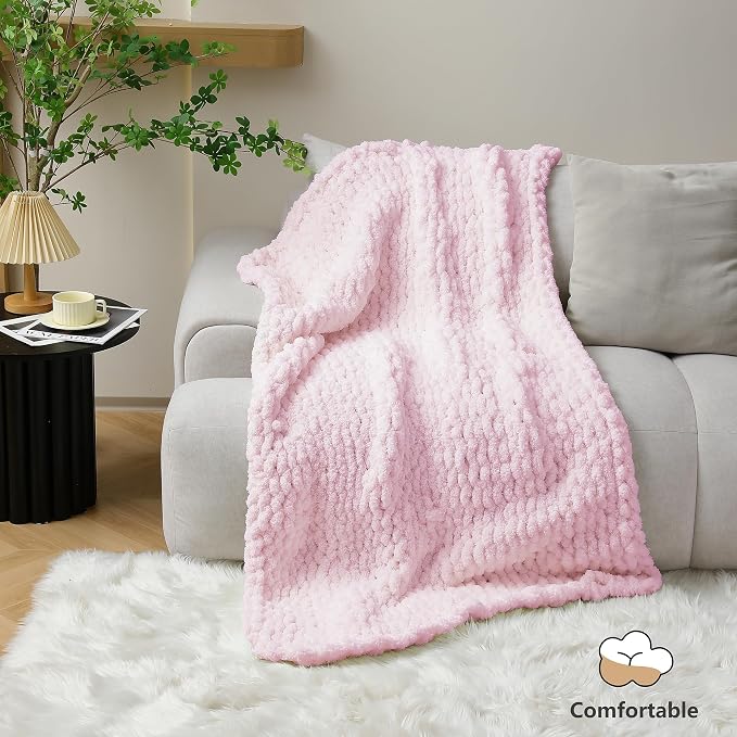 Cozyful Chunky Yarn for Hand Knitting - #10 Chunky Chenille Yarn, Jumbo Big Thick Chunky Yarns for Crocheting, Super Bulky Chunky Knit Blanket Yarns, 8 Skein (22 yds 8 oz Each Skein), Blush Pink