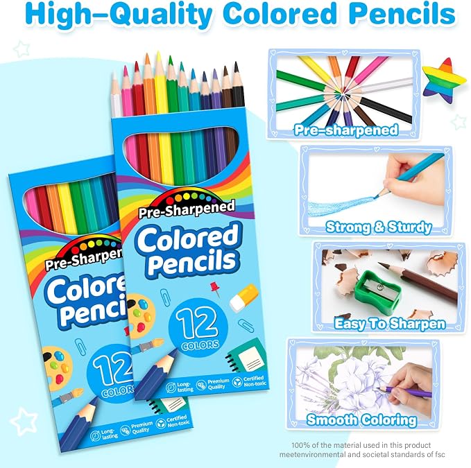 V-Opitos 432 Count Colored Pencils, Bulk 36 Boxes with 36 Sharpeners