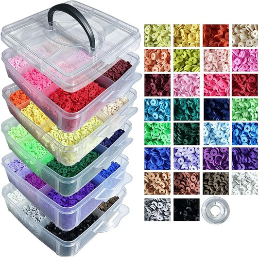 YMSDZHL 45000PCS 30Color Polymer Clay Beads Friendship Bracelet Making Kit