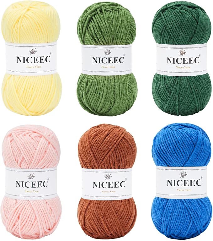 NICEEC 300g Soft Assorted Colors Yarn 100% Acrylic 870yds -Series 18