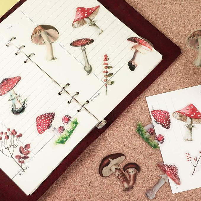 pengxiaomei 200 Pcs Floral Scrapbooking Vintage Stickers, Self-Adhesive Flowers Stickers for Journaling Card Making Scrapbook Style Wall Notebook Letters Window DIY (Mixed Style) Assorted, Multicolor | Flower, Plant & Mushroom Designs; For Journaling, ...