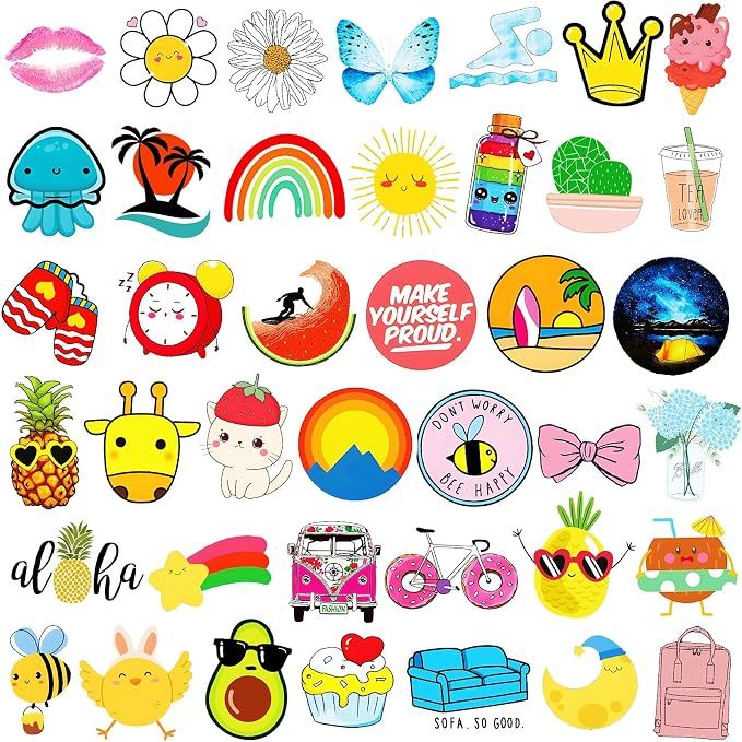 300Pcs Waterproof Vinyl Water Bottle Stickers for Kids Teens, Cute Aesthetic Sticker Packs for Students School Supplies Teacher Prizes Classroom Must Haves