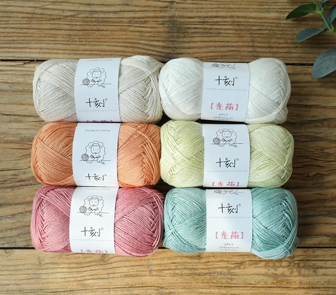 Linen Rayon Lyocell Blend Yarn, Superfine Fingering Weight (1), 150g/5.29oz (3 Strands, 50g/230yds per Strand)- 09 Sweet Pea
