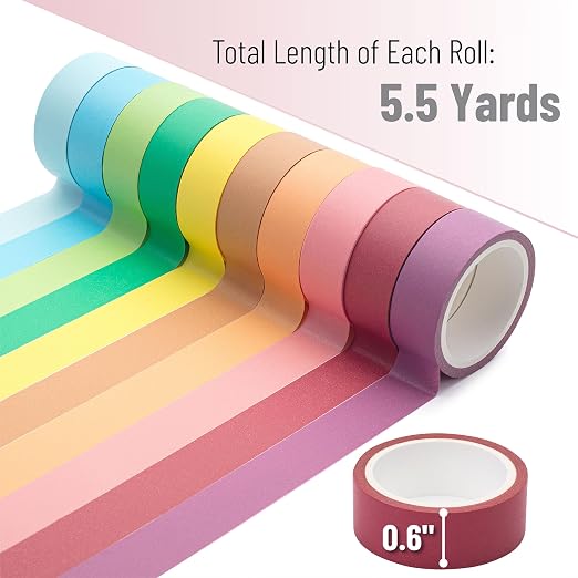 Mr. Pen- Washi Tape Set, 10 Rolls, 5.5 Yards/Roll | Washi Tape for Scrapbook Arts, Crafts, Journals and Planners, Four Seasons