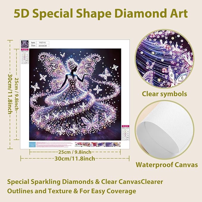 Woman Diamond Art Kits for Adults Special Shape Diamond Painting