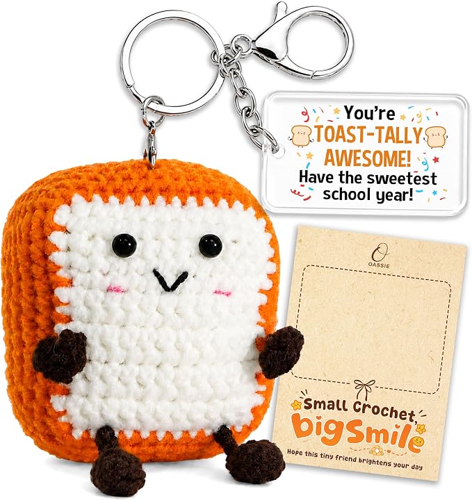 OASSIE Back to School Gifts for Students - Positive Crochet Keychain