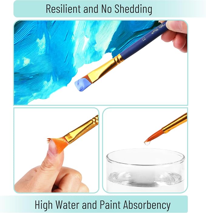 Mr. Pen- Acrylic Paint Brushes Set, 10 Pack, Round & Pointed Tip