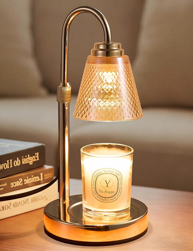 Candle Warmer Lamp with Timer Home Decor Birthday Gifts for Women Mom Her | Dimmable Candle Warmer for Jar Candles, Height Adjustable Wax Melt Warmer, Room Decor Desk Lamp, House Warming Gifts New Home
