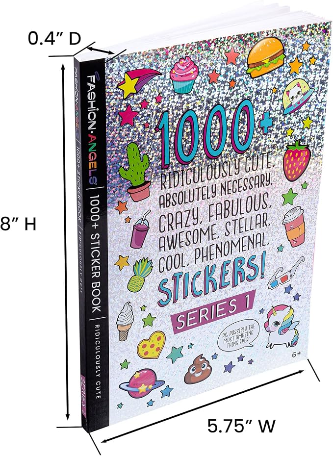 Fashion Angels 1000+ Ridiculously Cute Stickers | 40-Page Sticker Book, Fun Craft for Scrapbooks, Planners, Gifts & Rewards, For Kids Ages 6+