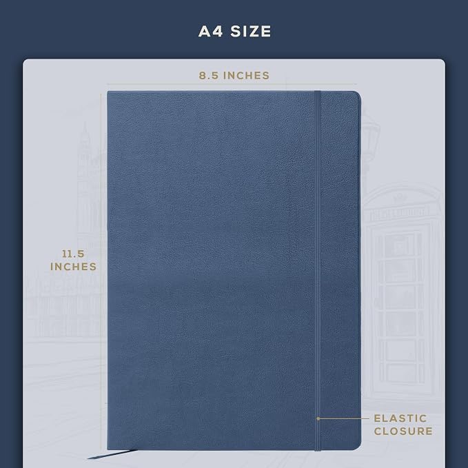 Beechmore Books A4 8.5x11 Mixed Media Sketchbook 160 GSM/98LB with Gift Box | Hardcover Art Journal with Lay-Flat Binding, 156 Perforated Ivory Pages for Drawing, Ink & Light Watercolor