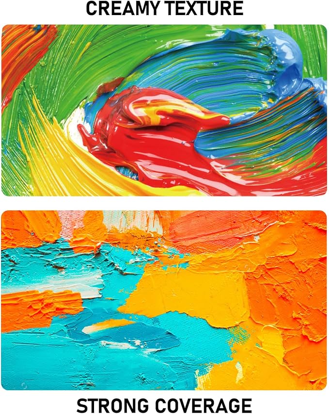 Smallbudi 6 Colors Large Bulk Acrylic Paint Set 69oz/2040ml for Artists | Rich Pigment Art Painting Supplies Non Toxic Acrylic Kit for Kid & Adult Painting on Canvas Wood Fabric Rock Craft, with Pump