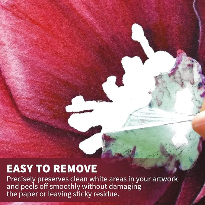 Watercolor Masking Fluid, Liquid Masking for Painting Watercolor Accessories with Silicone Pen Cleaning Brush Retouching and Covering for Painting and Various Art Projects Supplies,White (75ml)