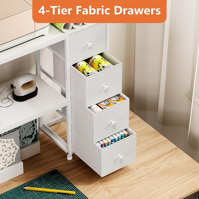VENNQD Desktop Shelf Stand Compatible with Cricut Maker and Cricut Explore Air Series Stand Legs, Craft Desk Accessories and Space Organizer (White)