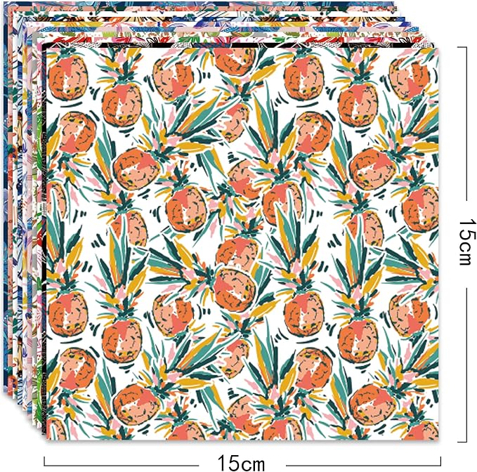 Origami Paper Kit 50 Sheets, 6x6 Inch Double Sided 20 Vivid Colored Paper | 70GSM Colorful Paper,20 Different Pattern Origami Kit,DIY Hand Crafts,Arts Creativity,Easy to Fold,No-Fading.Flowers & Birds