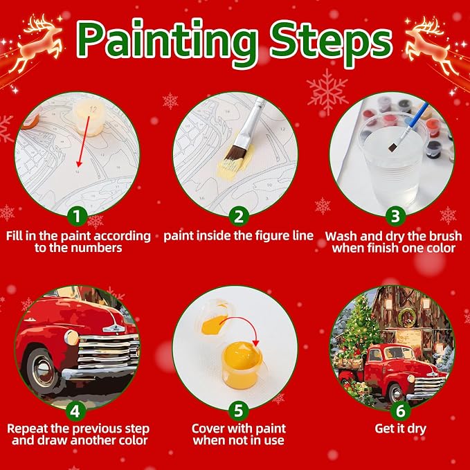 Reivworl Christmas Paint by Numbers Kit for Adults Beginner 16×20 inch