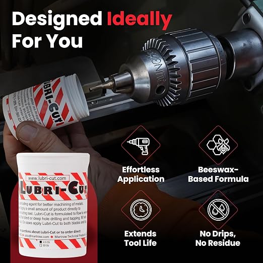 Cutting Paste for Drilling Metal - 2.5 Oz Tub - Made in USA | Beeswax Cutting Oil for Drilling Metal | High Performance Tapping & Cutting Wax | Saw Blade Lubricant & Drill Cutting Fluid
