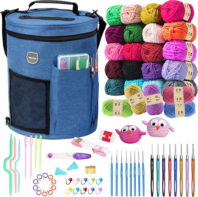 79Pc Crochet Kit, Crocheting Starter Kits with Waterproof Bag & Accessories