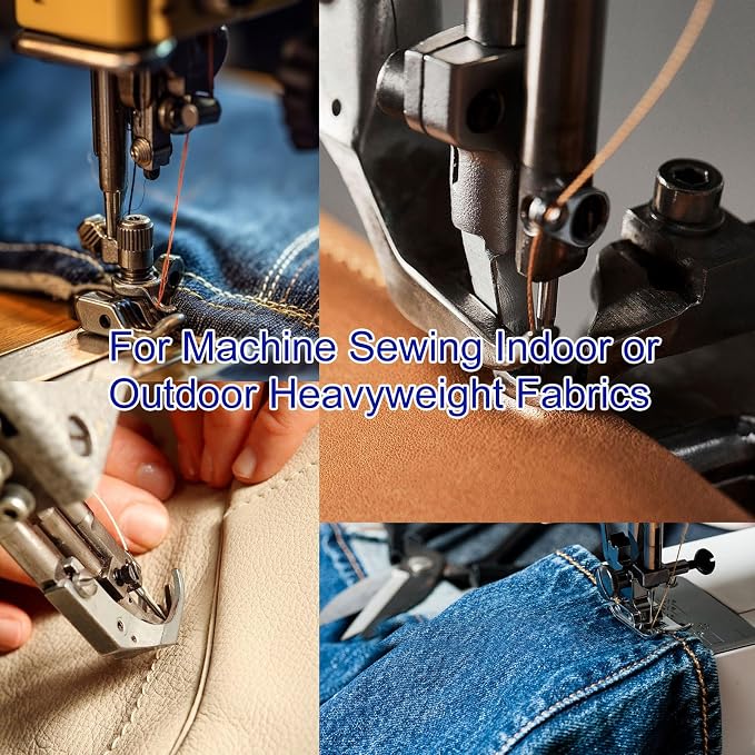 30 Yards Heavy Duty Extra Strong Upholstery Nylon Sewing Thread for Machine, Home, Hand, Craft, and Denim Leather，Color：Dark Grey