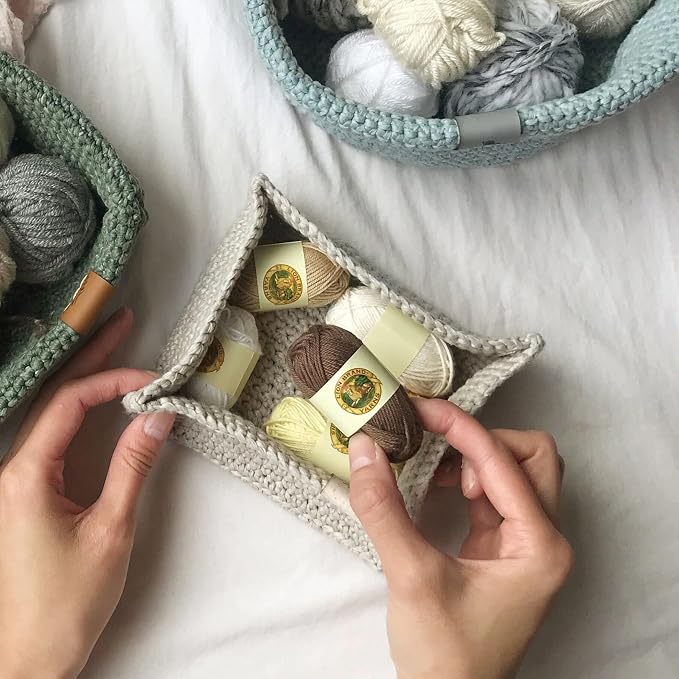 Lion Brand Yarn 601-660 Bonbons Yarn, Celebrate | Small, Colorful, Lightweight Yarn Skein Pack for Colorwork, Embroidery, Friendship Bracelets, DIY Projects