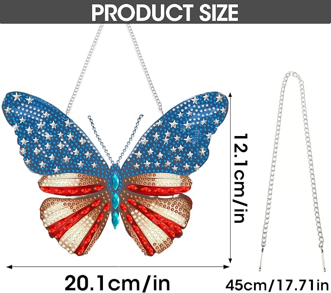 SKRYUIE Butterfly Hanging Pearl Diamond Art Kits for Adults Suncatcher A5