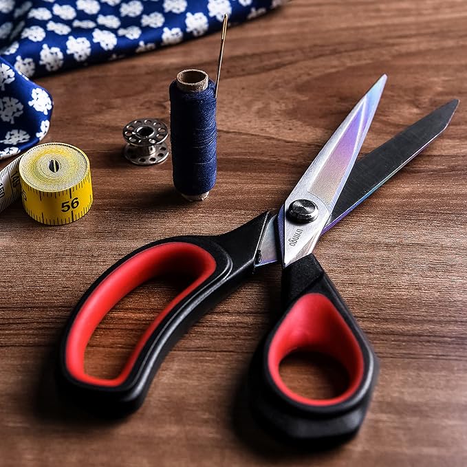 LIVINGO Fabric Scissors 9.5" Professional Tailor Heavy Duty Sewing Shears | Titanium Coated Forged Stainless Steel Blade, Comfort Grip, Leather Dressmaking Quilting Craft Projects