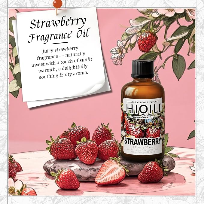 HIQILI Strawberry Fragrance Oil, DIY Fruity Scent Perfume - 1 Fl Oz