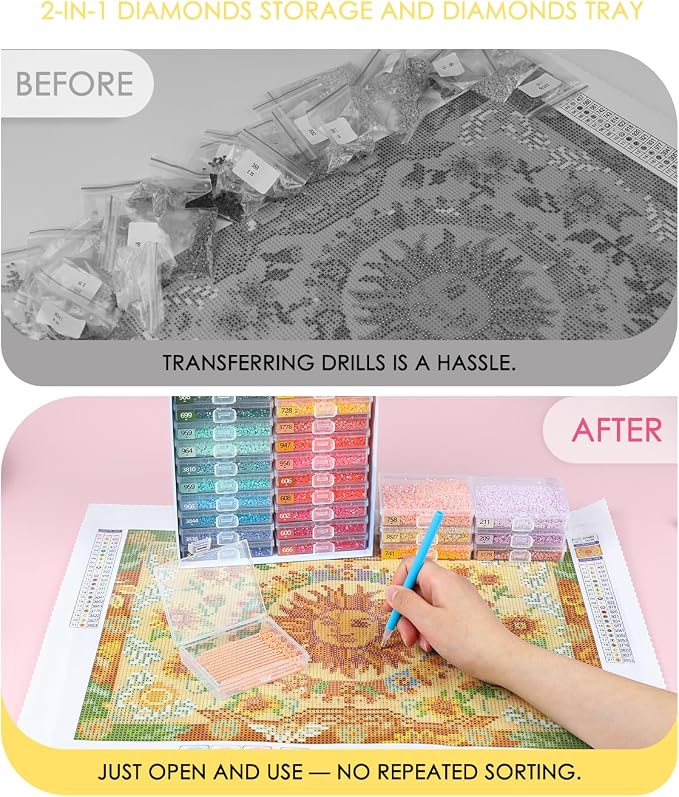 Diamond Art Trays With Lids, 20PCS Diamond Painting Trays, Gift Box