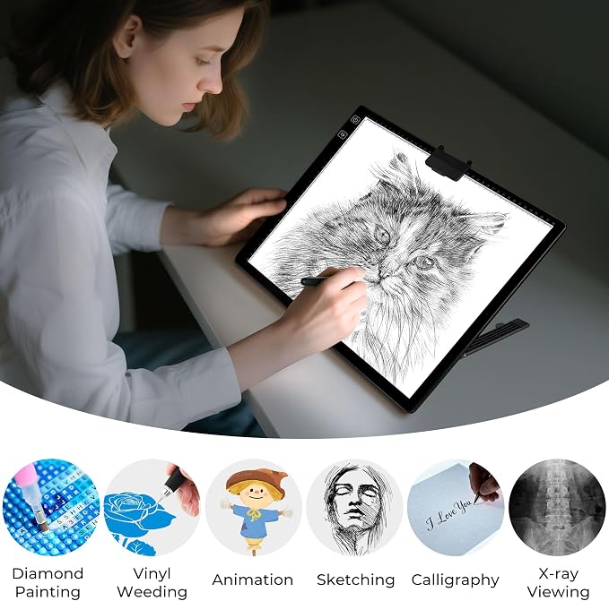 Rechargeable A3 Light Pad for Diamond Painting, Diamond Art Light Board