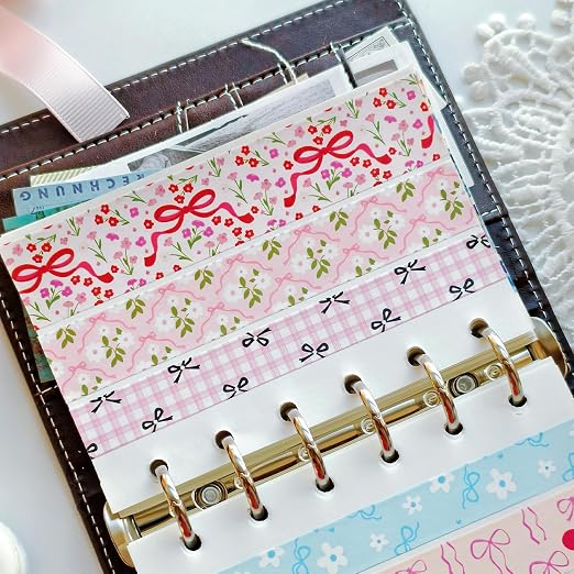 16 Rolls Vintage Washi Tape Set with Bowknot Patterns, Decorative Scrapbook Tape for Journaling Supplies, DIY Crafts and Bullet Journals