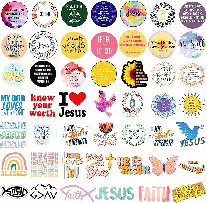 120 Pcs Inspirational Christian Stickers - Bible Verse Faith, Religious Jesus Motivational Stickers for Christmas, Easter Gifts