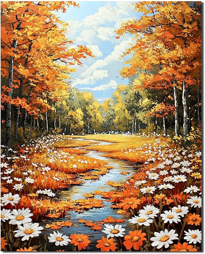 Landscape Paint by Numbers Kit for Adults 16x20 inch (without Frame)