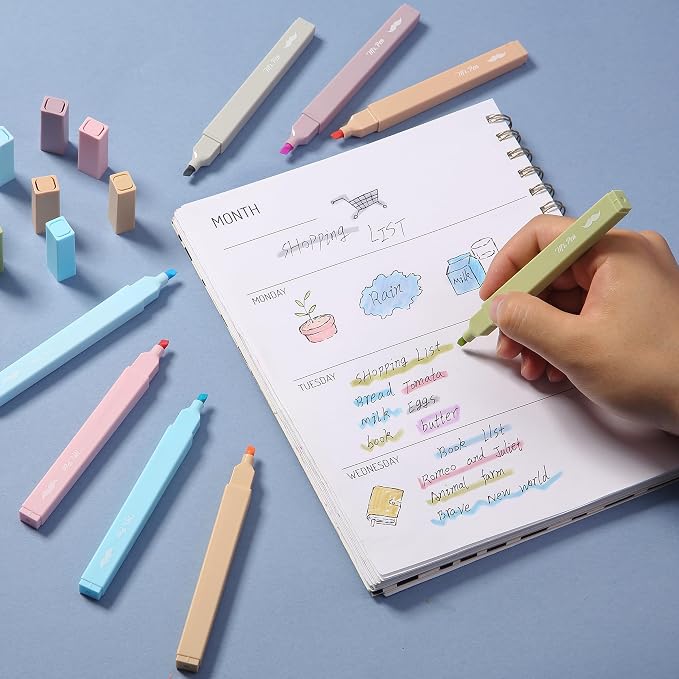 Mr. Pen- Aesthetic Highlighters No Bleed, 8 Pack, Assorted Colors | Chisel Tip, Cute Highlighters Assorted Colors for Journaling, Highlighting, Underlining, Fast Dry, Back to School Supplies