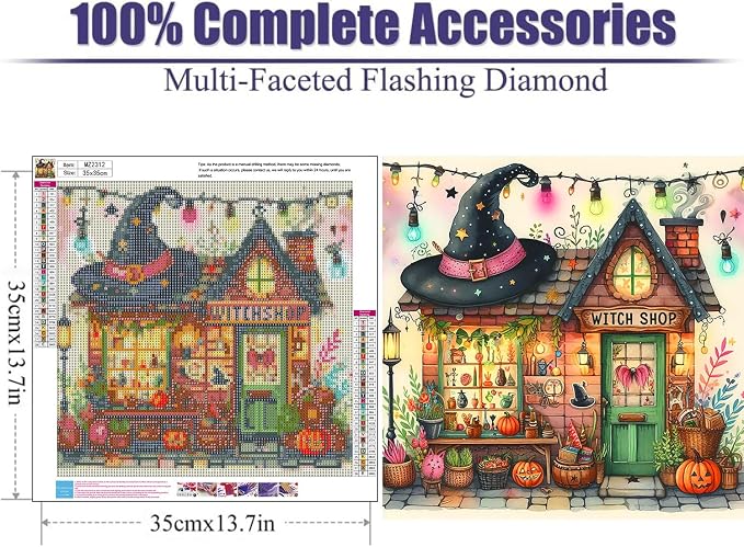 Lophomie Halloween Diamond Art Kits for Adults, 5D Diamond Painting Kits