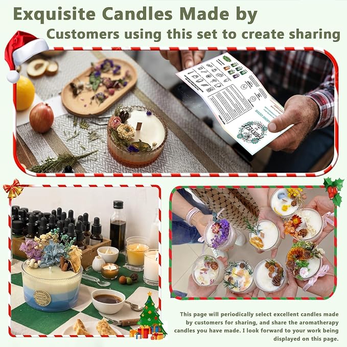 FAIRYELF 3lbs Soy Wax Candle Making Kit for Adults, DIY Craft Supplies Set | Natural Candle Wax Flakes, Electric Wax Melting Hot Plate, Melting Pot & Wick, Home Decorations for Handmade Scented Candles