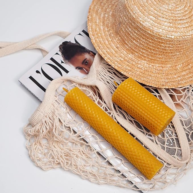 Natural Beeswax Sheets for Candle Making - DIY Beeswax Candle Rolling Kit for Kids & Adults